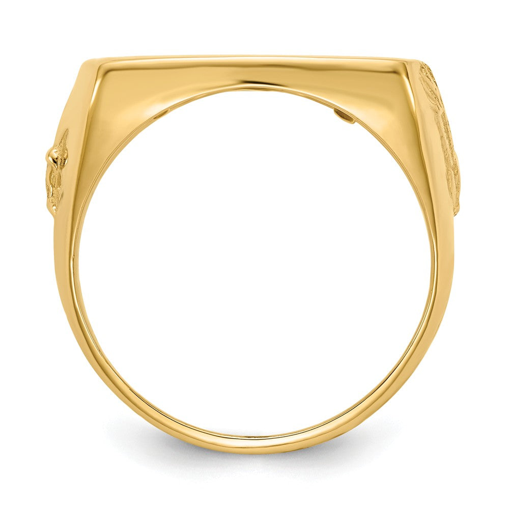 14k Yellow Gold 1/10AE Diamond-cut Coin Ring, Size: 10