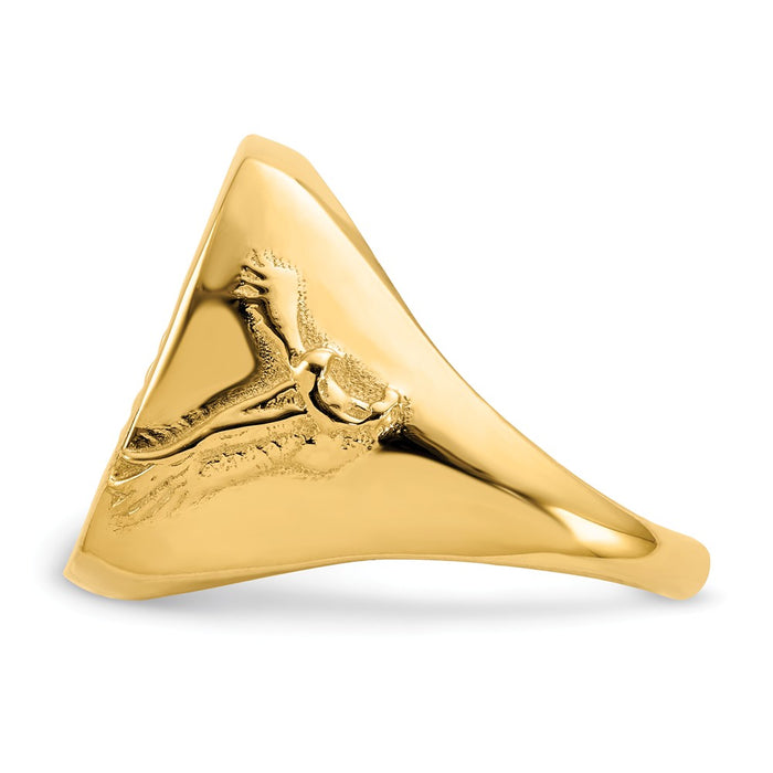 14k Yellow Gold 1/10AE Diamond-cut Coin Ring, Size: 10