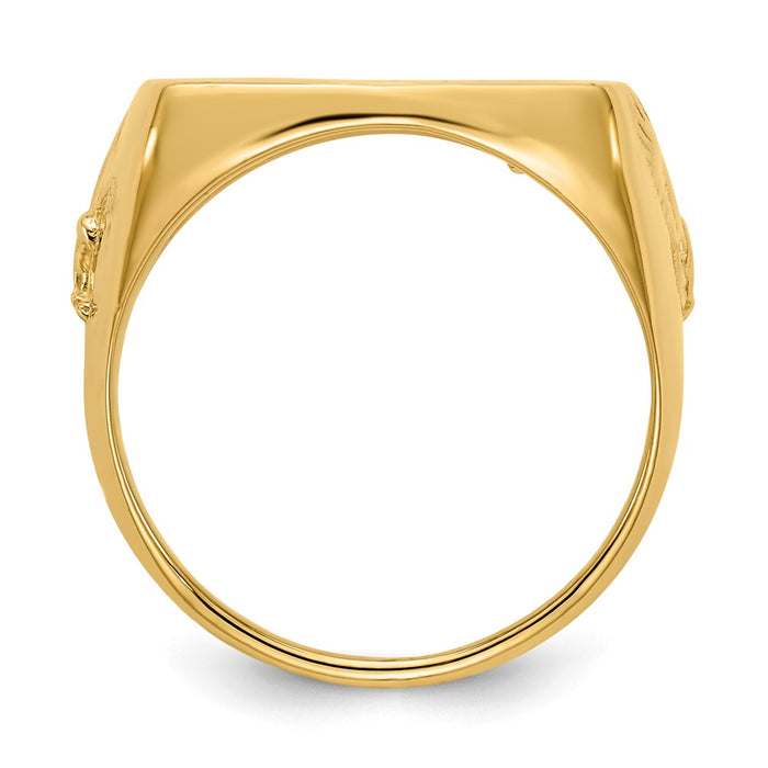 14k Yellow Gold 1/10AE Polished Coin Ring, Size: 10