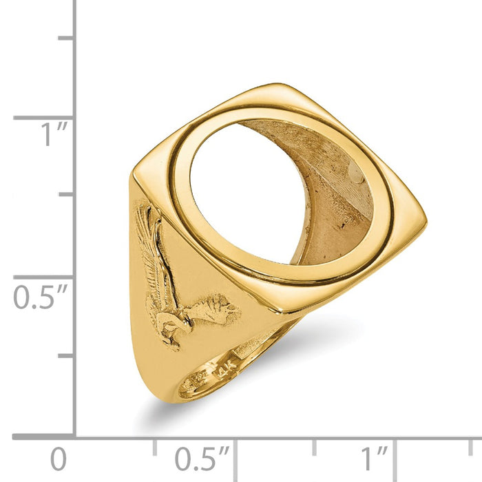 14k Yellow Gold 1/10AE Polished Coin Ring, Size: 10