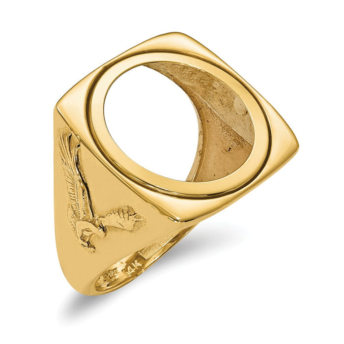 14k Yellow Gold 1/10AE Polished Coin Ring, Size: 10