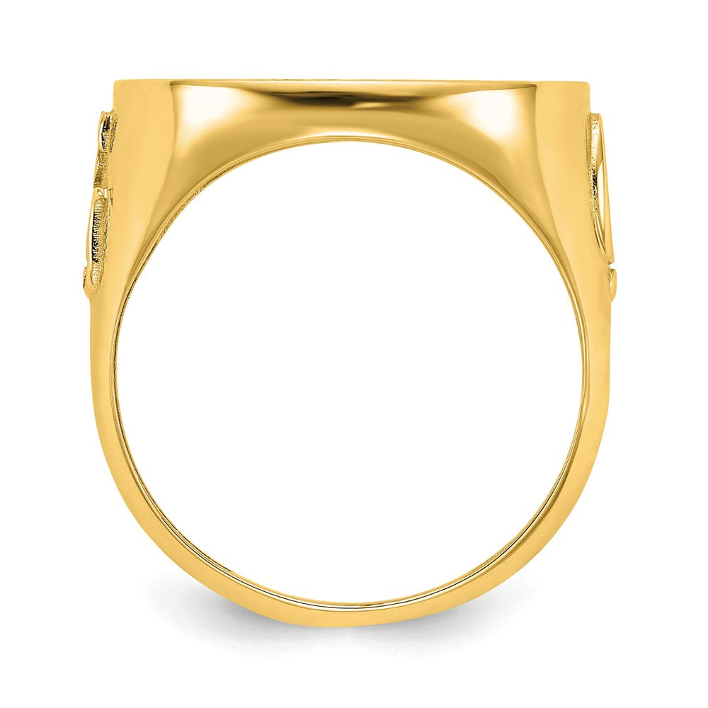 14k Yellow Gold 1/10AE Diamond-cut Coin Ring, Size: 10