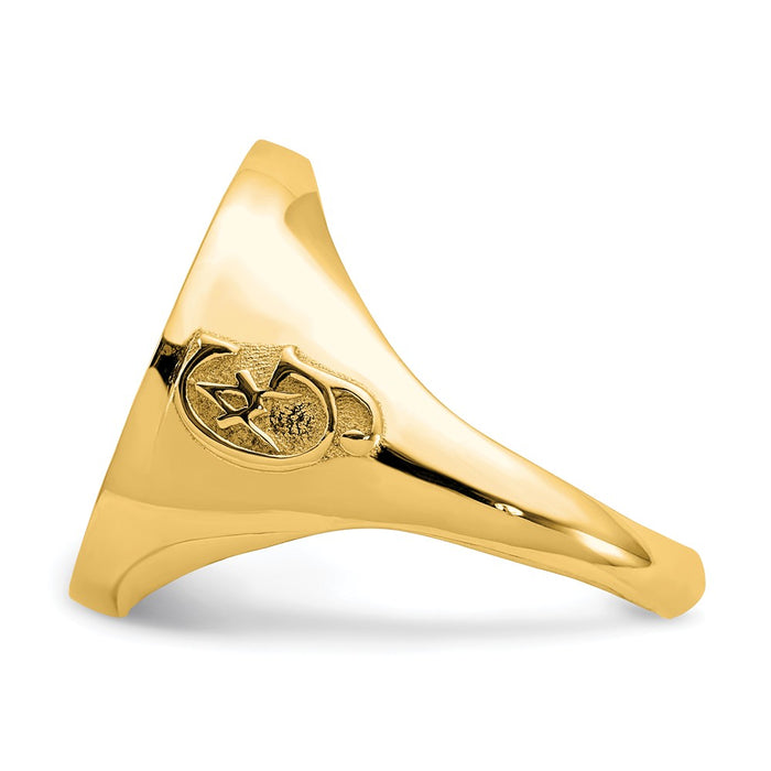 14k Yellow Gold 1/10AE Diamond-cut Coin Ring, Size: 10