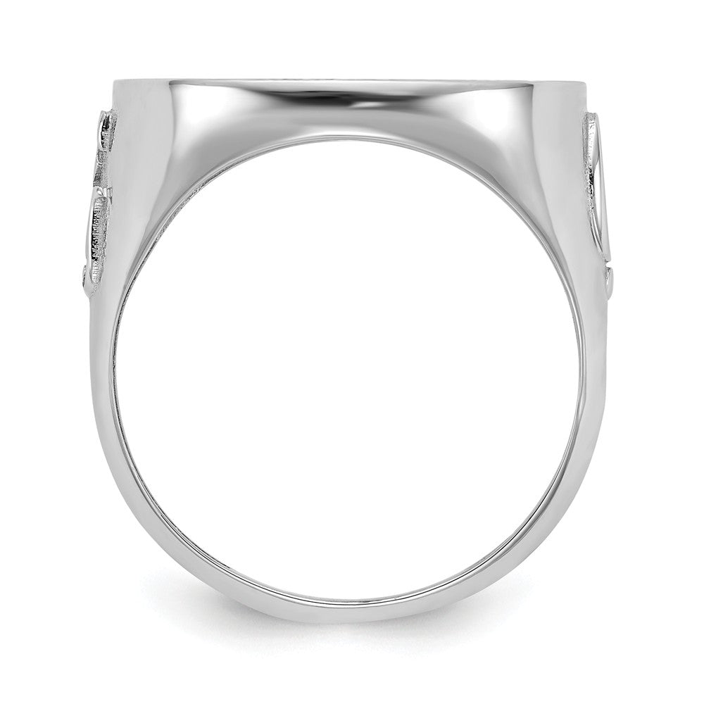 14k White Gold 1/10AE Diamond-cut Coin Ring, Size: 10