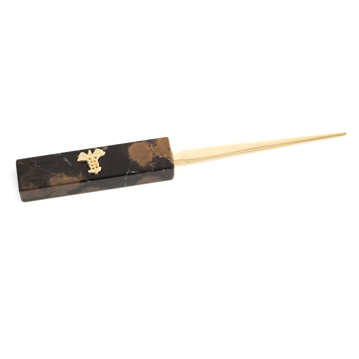 Occasion Gallery Marble/Gold Color Medical, "Tiger Eye" Marble with Gold Plated Letter Opener. 8.5 L x 1 W x 0.65 H in.