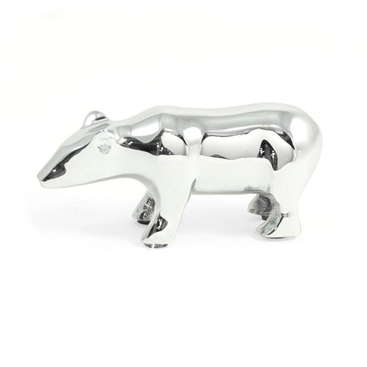 Occasion Gallery Chrome Color Chrome Plated Bear Paperweight. 4 L x 2 W x 1.25 H in.