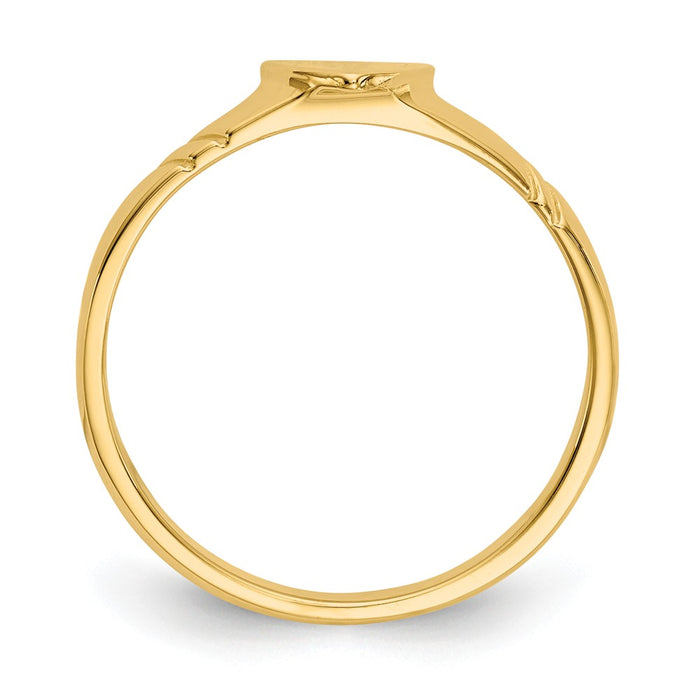 14k Yellow Gold Children's Heart Ring, Size: 3