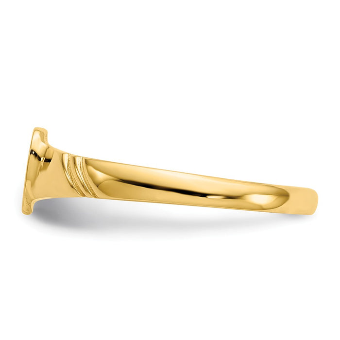 14k Yellow Gold Children's Heart Ring, Size: 3