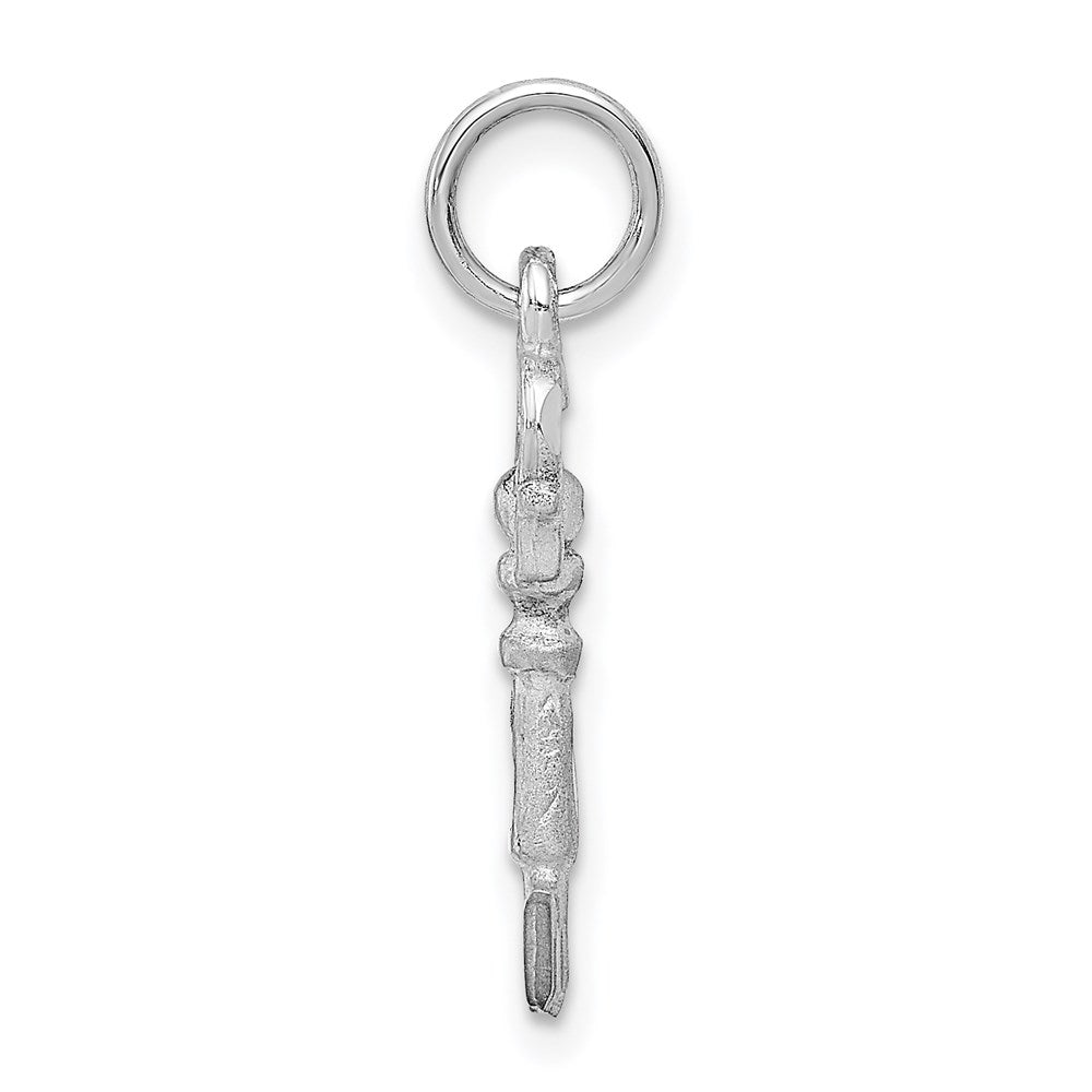 Million Charms 14K White Gold Themed Polished Key Charm