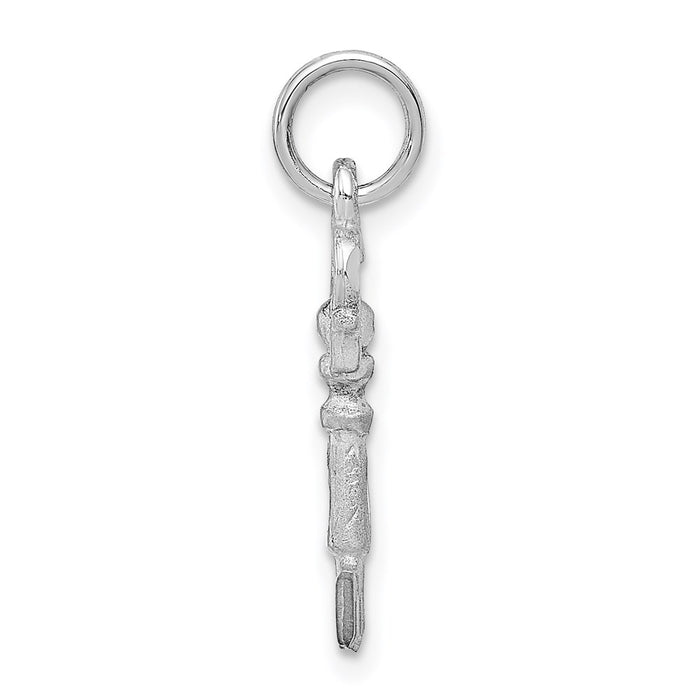 Million Charms 14K White Gold Themed Polished Key Charm