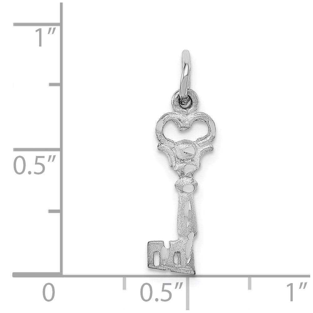 Million Charms 14K White Gold Themed Polished Key Charm