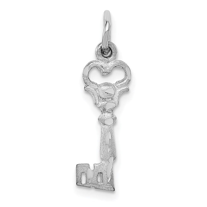 Million Charms 14K White Gold Themed Polished Key Charm