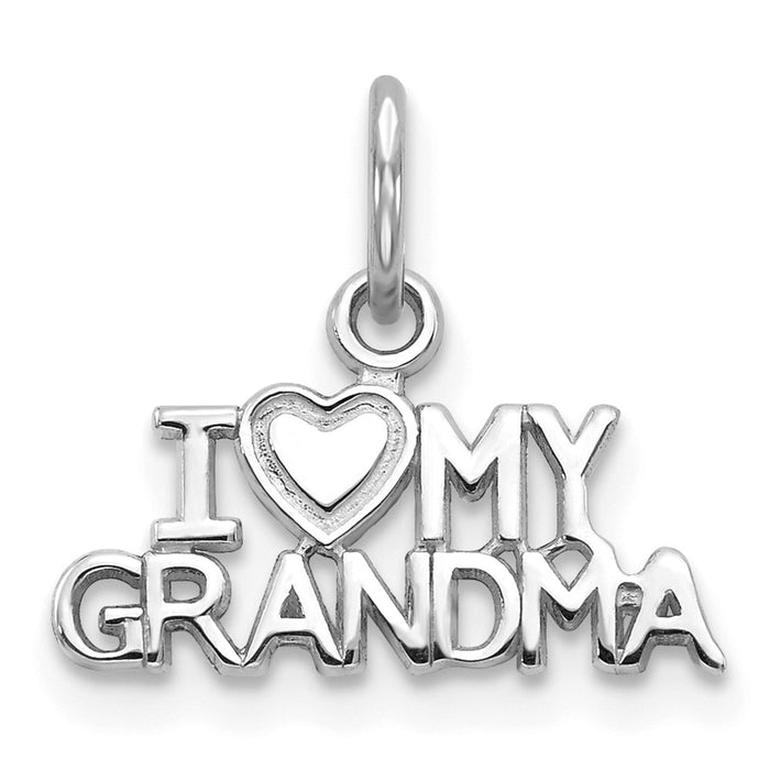 Million Charms 14K White Gold Themed I Love My Grandma Charm