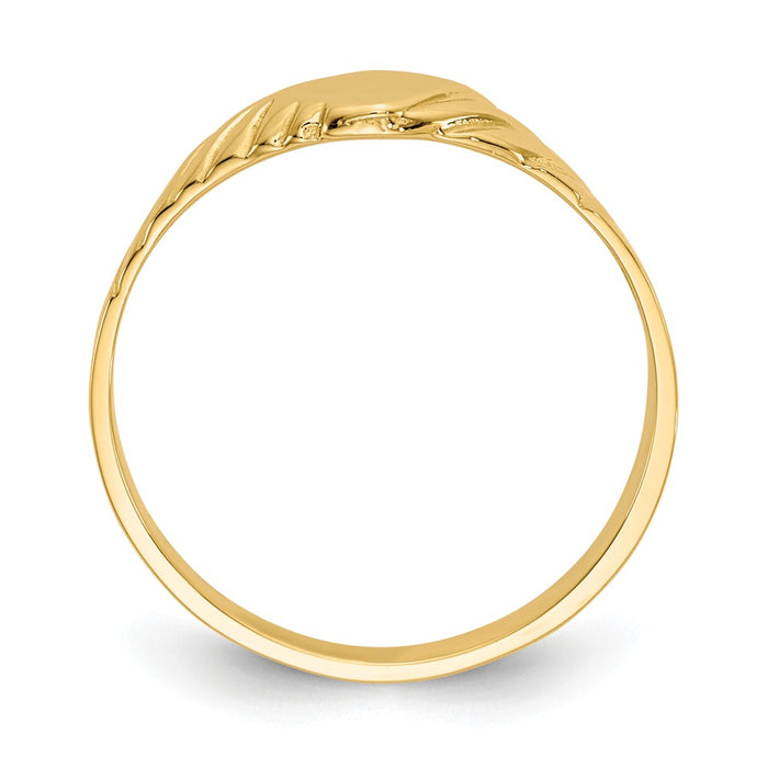 14k Yellow Gold Child's Fancy Signet Ring, Size: 3