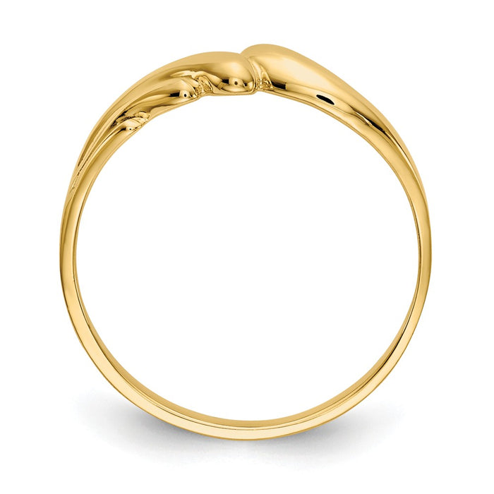14k Yellow Gold Polished Swirl Dome Ring, Size: 4.5