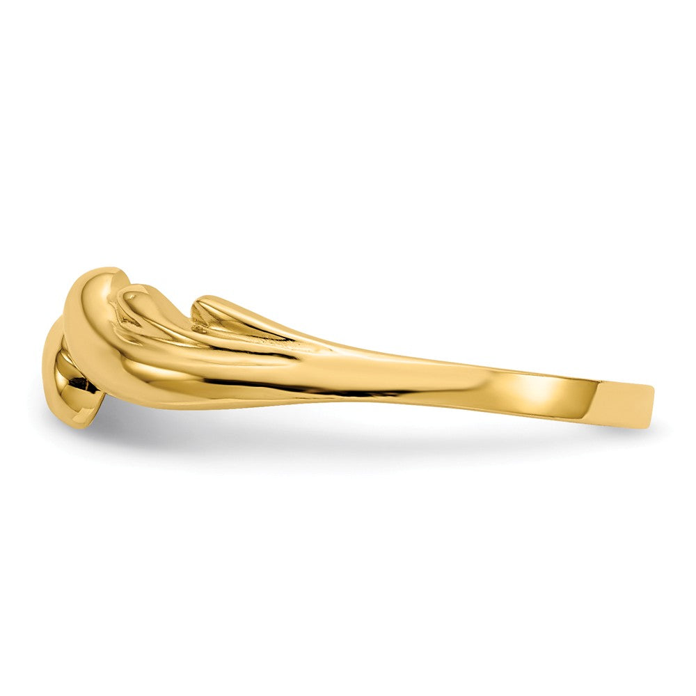 14k Yellow Gold Polished Swirl Dome Ring, Size: 4.5