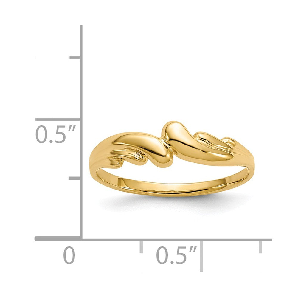 14k Yellow Gold Polished Swirl Dome Ring, Size: 4.5