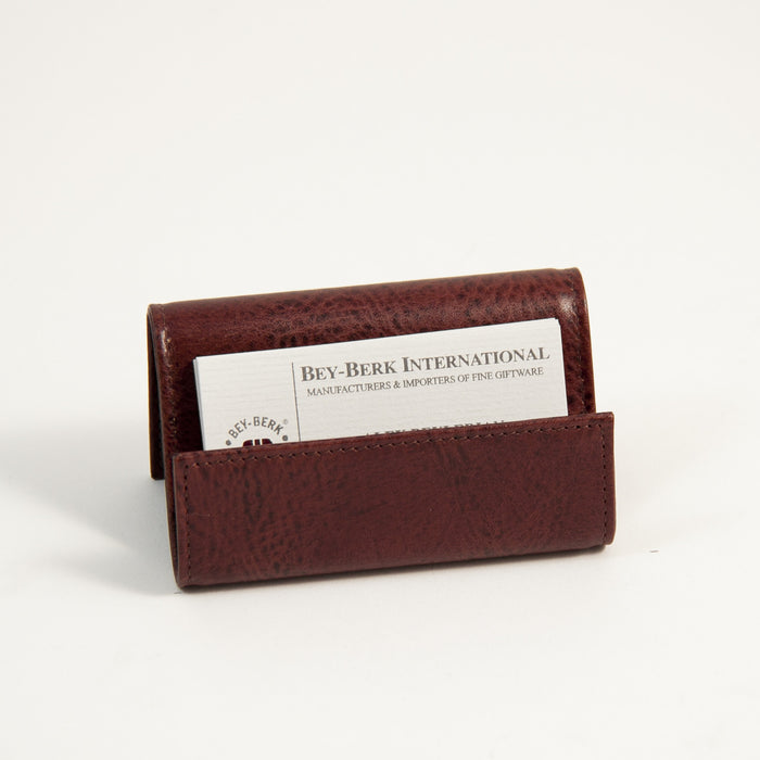 Occasion Gallery Tan Color Tan Leather Business Card Holder. 4.25 L x 2.75 W x 2 H in.