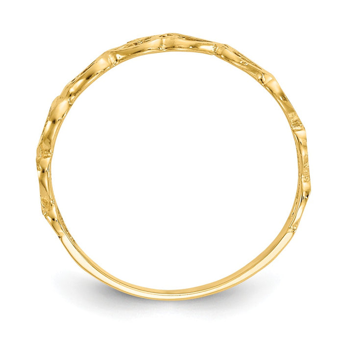 14k Yellow Gold Heart Ring, Size: 6