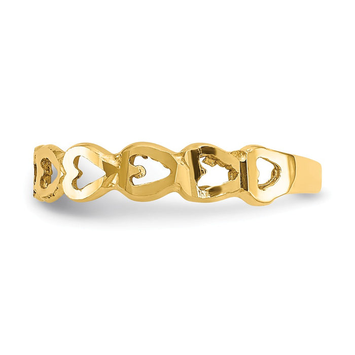 14k Yellow Gold Heart Ring, Size: 6