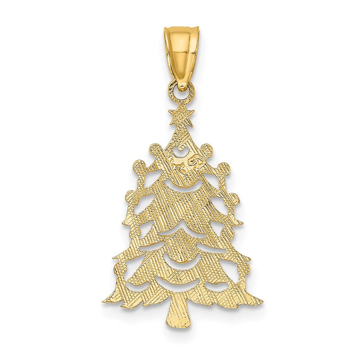 Million Charms 14K Yellow Gold Themed Polished Christmas Tree Charm