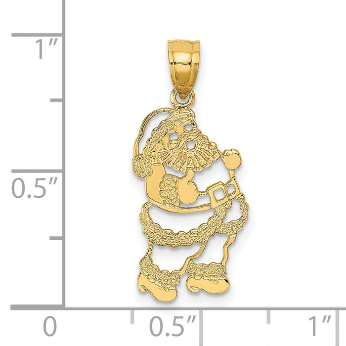 Million Charms 14K Yellow Gold Themed Polished Santa Charm