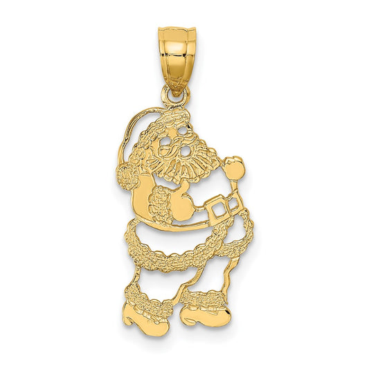 Million Charms 14K Yellow Gold Themed Polished Santa Charm