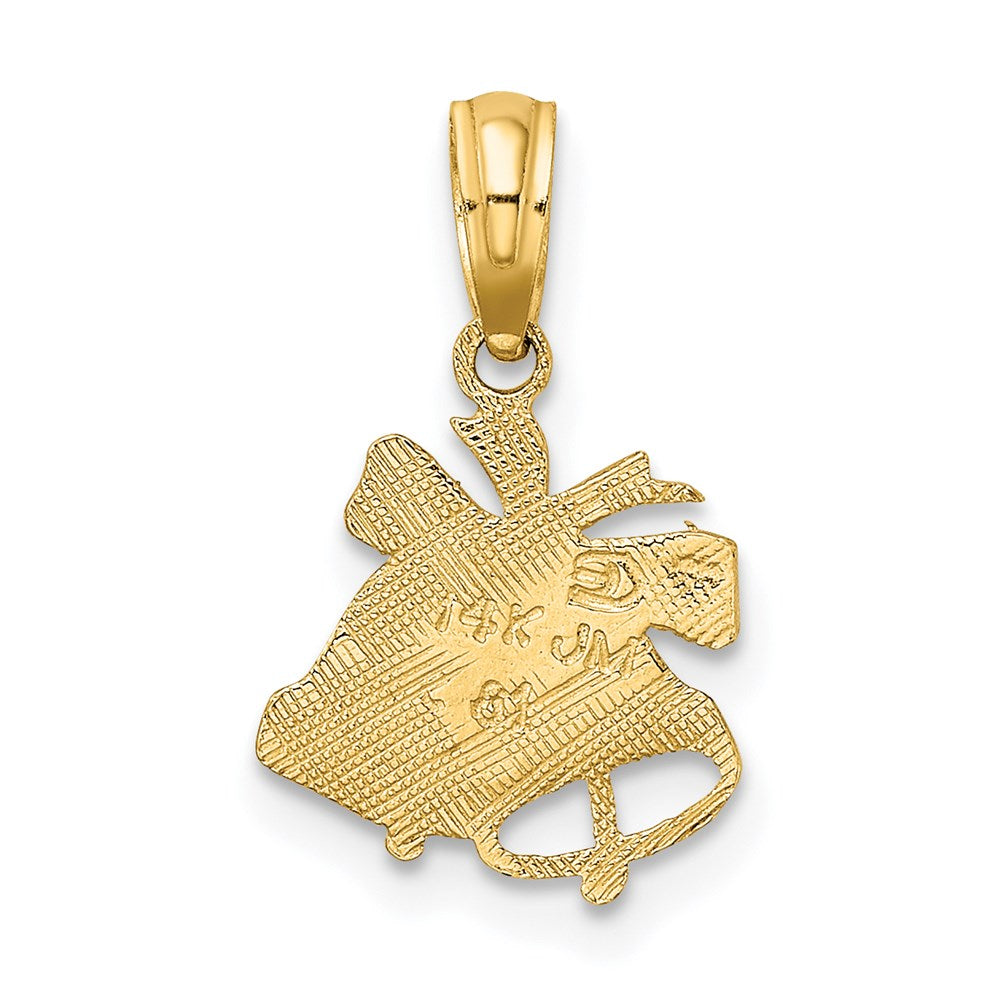 Million Charms 14K Yellow Gold Themed Polished Christmas Bells Charm