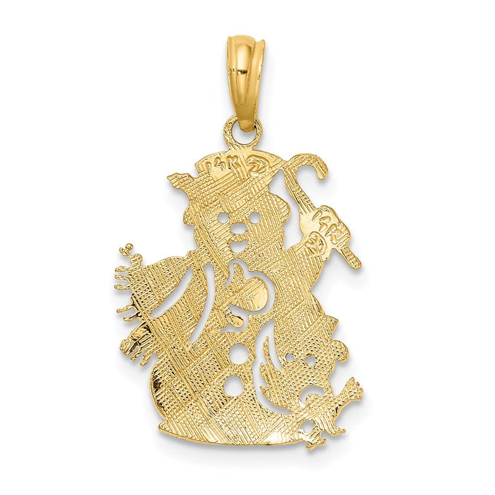 Million Charms 14K Yellow Gold Themed Polished Snowman Charm