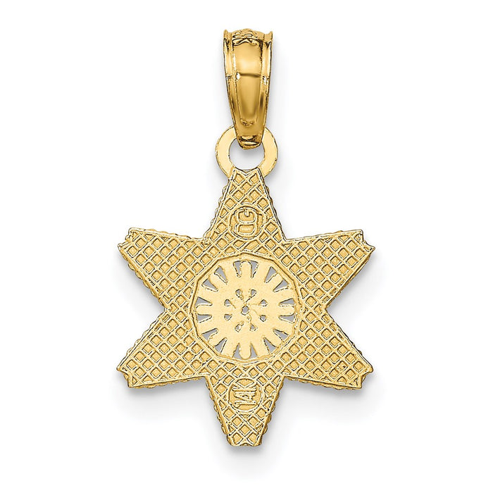 Million Charms 14K Yellow Gold Themed Solid Polished Snowflake Pendant