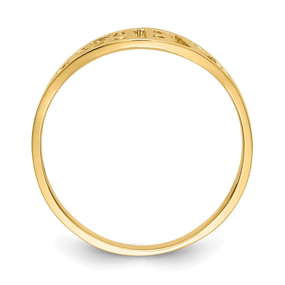 14k Yellow Gold Polished Baby Ring, Size: 1.5