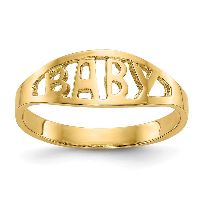 14k Yellow Gold Polished Baby Ring, Size: 1.5