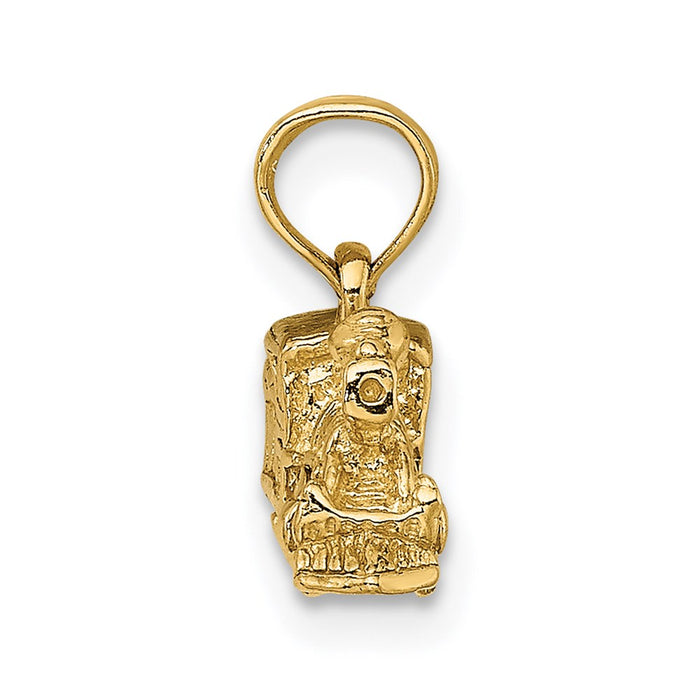 Million Charms 14K Yellow Gold Themed 3-D Locomotive Charm