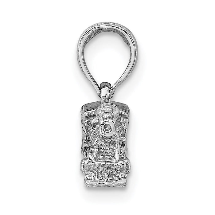 Million Charms 14K White Gold Themed 3-D Miniature Train Charm