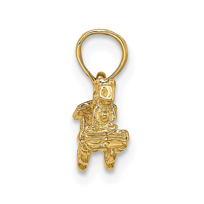 Million Charms 14K Yellow Gold Themed 3-D Locomotive Charm