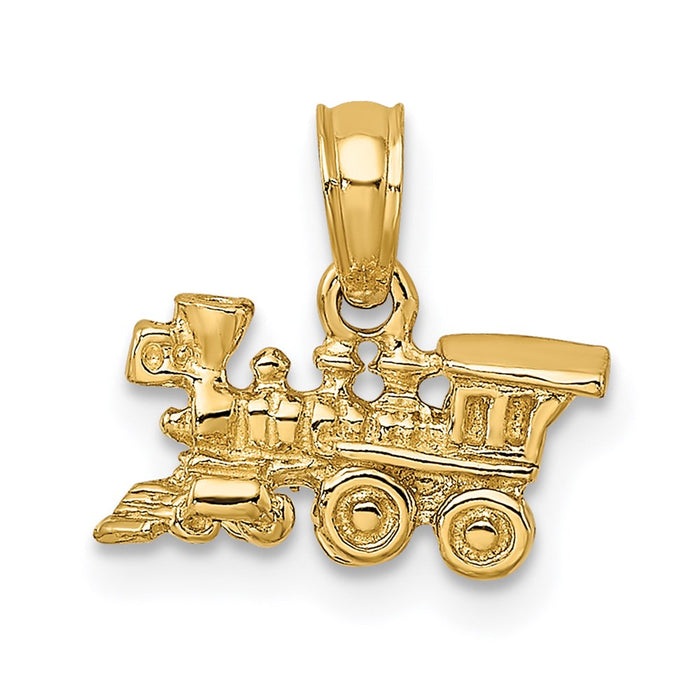 Million Charms 14K Yellow Gold Themed 3-D Locomotive Charm