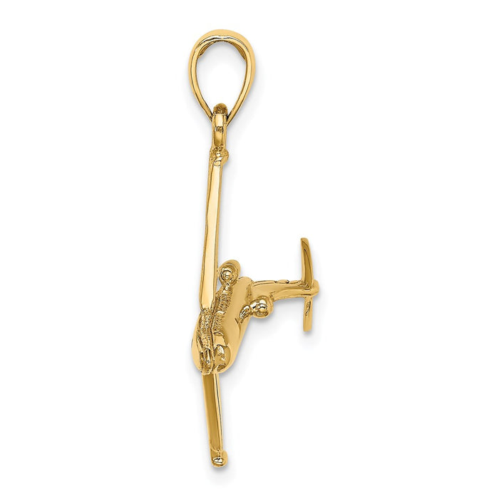 Million Charms 14K Yellow Gold Themed 3-D Jet Charm