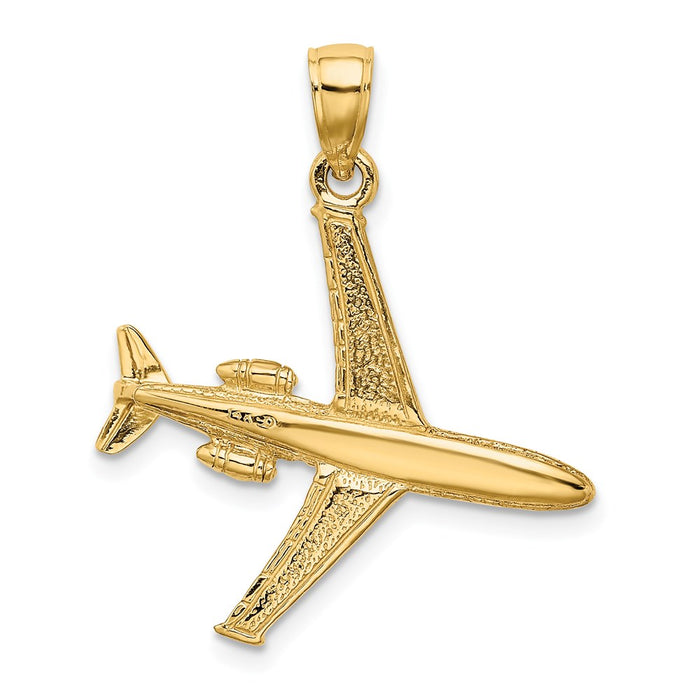 Million Charms 14K Yellow Gold Themed 3-D Jet Charm