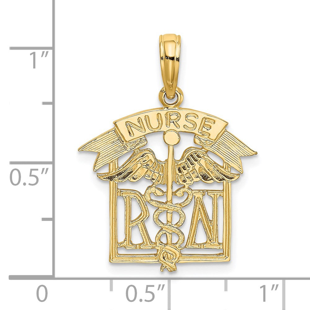 Million Charms 14K Yellow Gold Themed Registered Nurse Charm