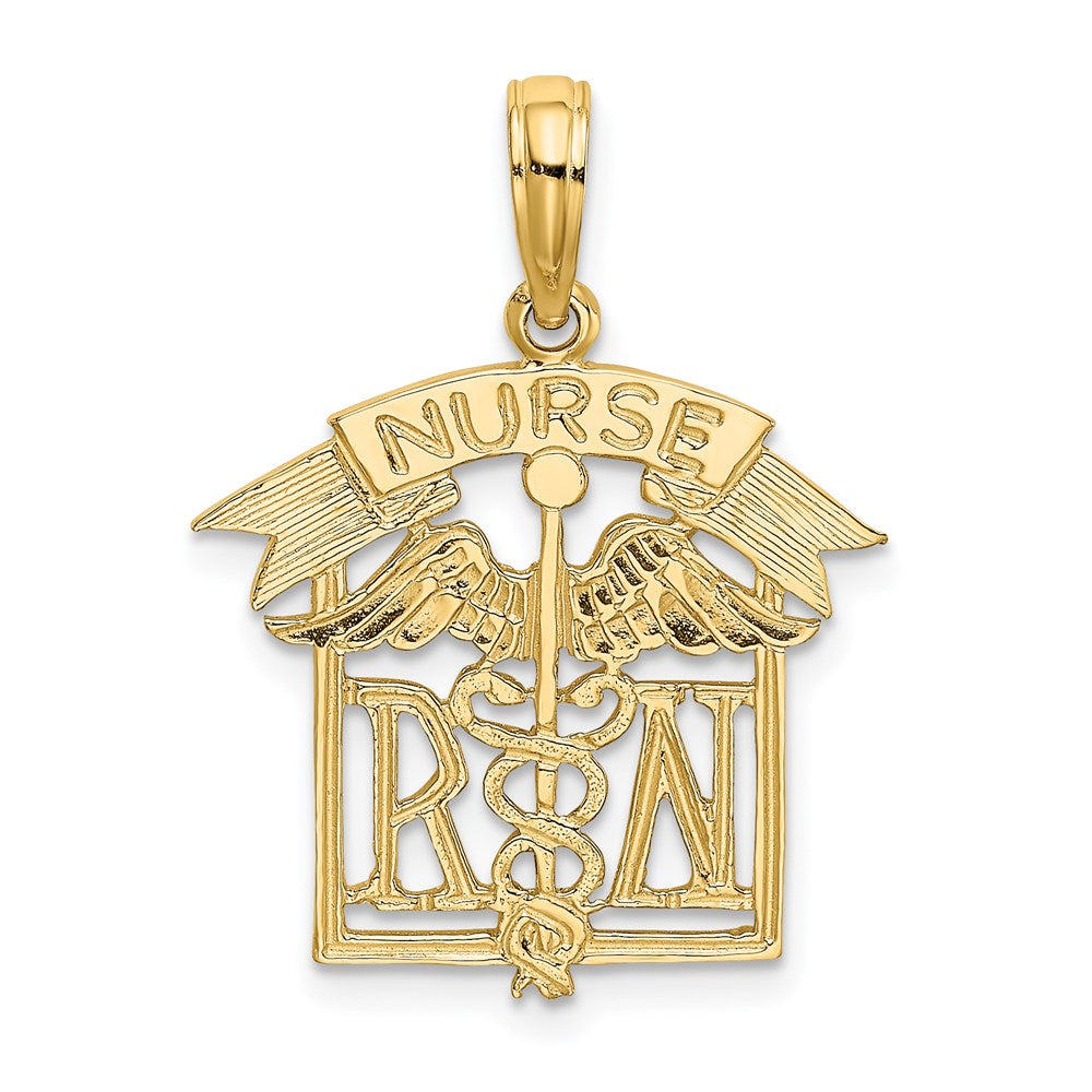 Million Charms 14K Yellow Gold Themed Registered Nurse Charm