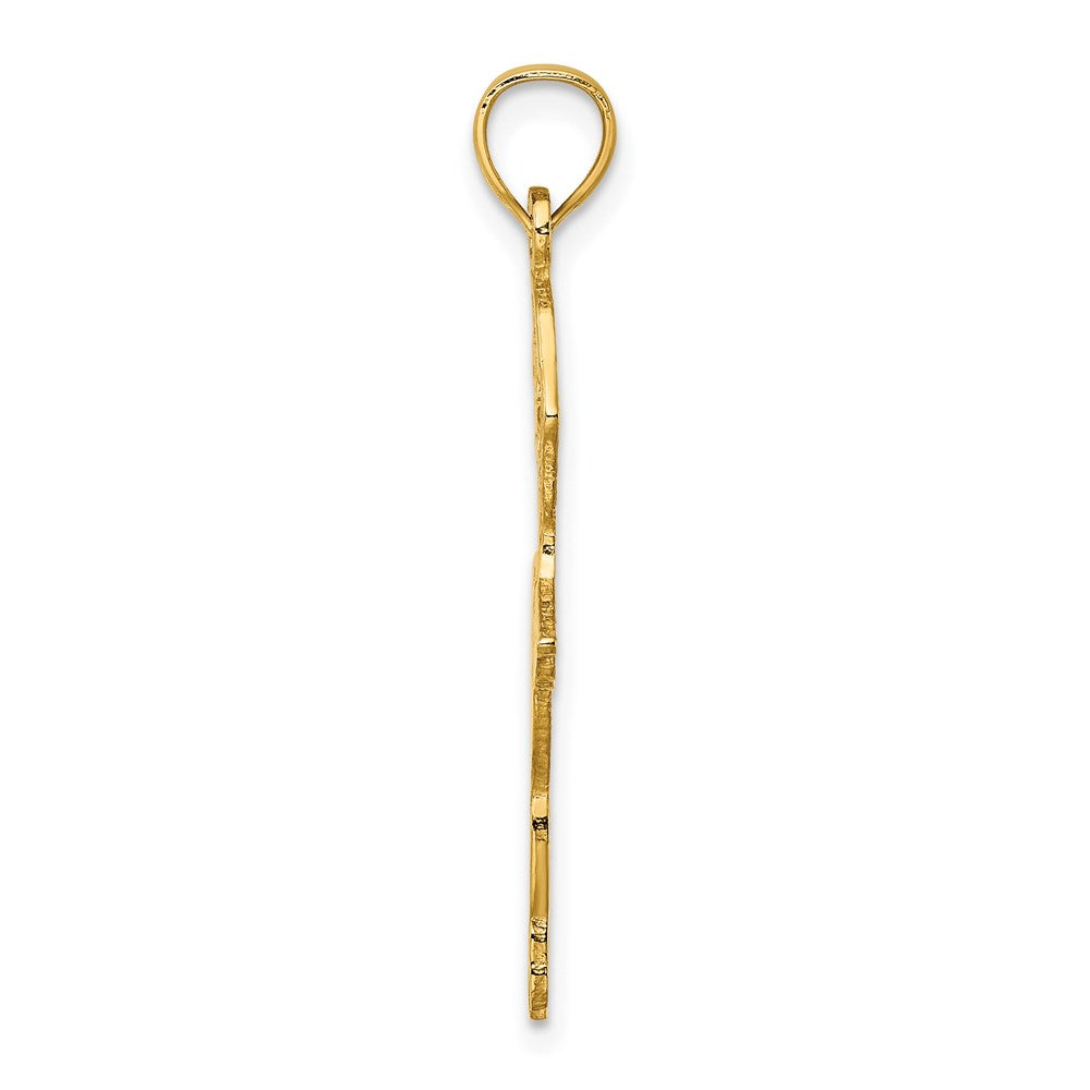 Million Charms 14K Yellow Gold Themed Satin Polished Ballerina Charm