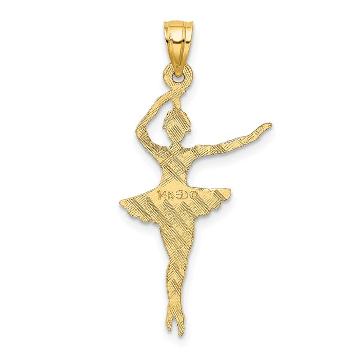 Million Charms 14K Yellow Gold Themed Satin Polished Ballerina Charm