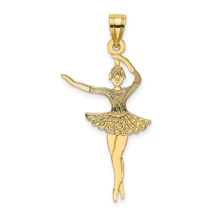 Million Charms 14K Yellow Gold Themed Satin Polished Ballerina Charm