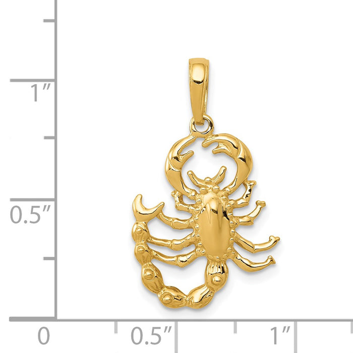 Million Charms 14K Yellow Gold Themed Scorpion Pendant