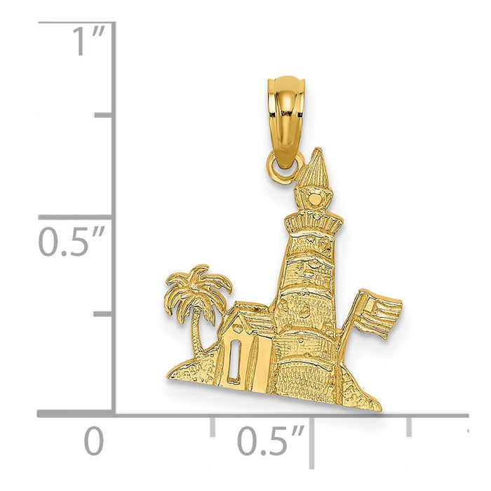 Million Charms 14K Yellow Gold Themed Lighthouse Charm