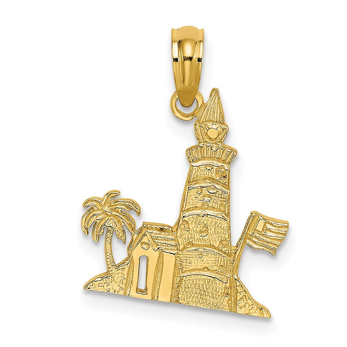 Million Charms 14K Yellow Gold Themed Lighthouse Charm