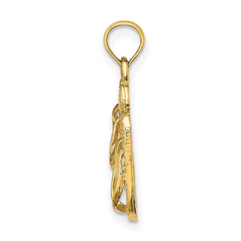 Million Charms 14K Yellow Gold Themed Solid Polished Hawaii Flip-Flops Charm