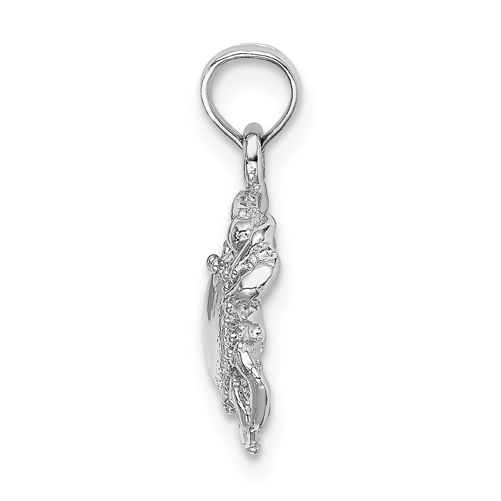 Million Charms 14K White Gold Themed 2-D White Crab Charm