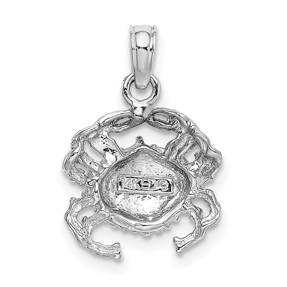 Million Charms 14K White Gold Themed 2-D White Crab Charm