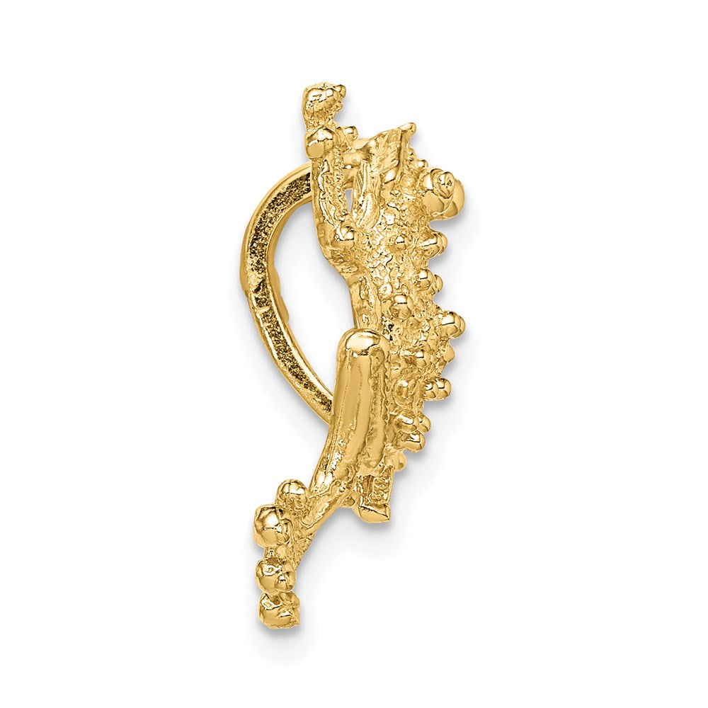 Million Charms 14K Yellow Gold Themed Solid Polished Open-Backed Frog Slide